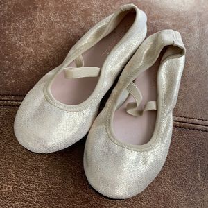 Brushed gold toddler ballerina flats